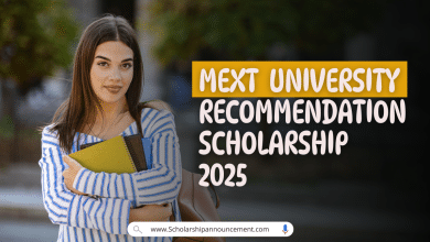 MEXT University Recommendation Scholarship 2025